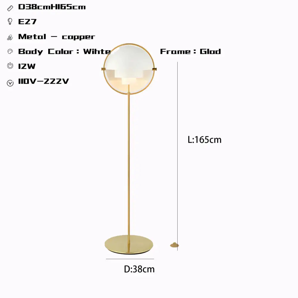 Black Gold Iron Floor Lamp 165cm