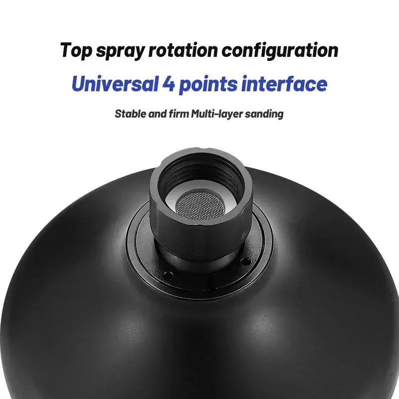 Black Rotatable Rainshower Head