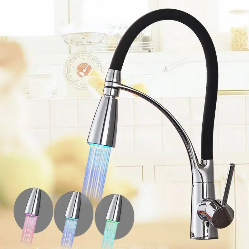 Chrome LED Pull Down Faucet