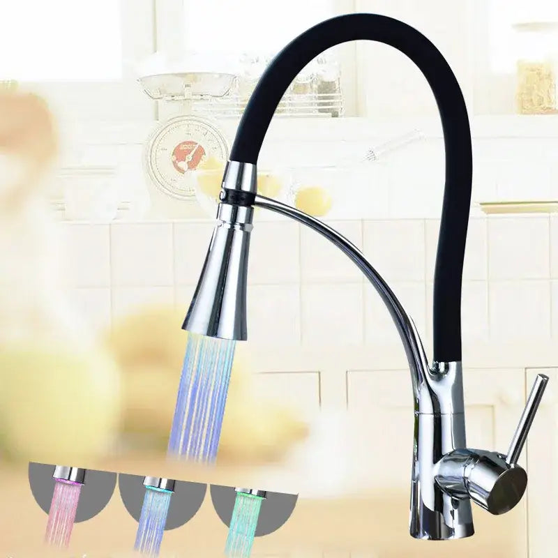 Chrome LED Pull Down Faucet