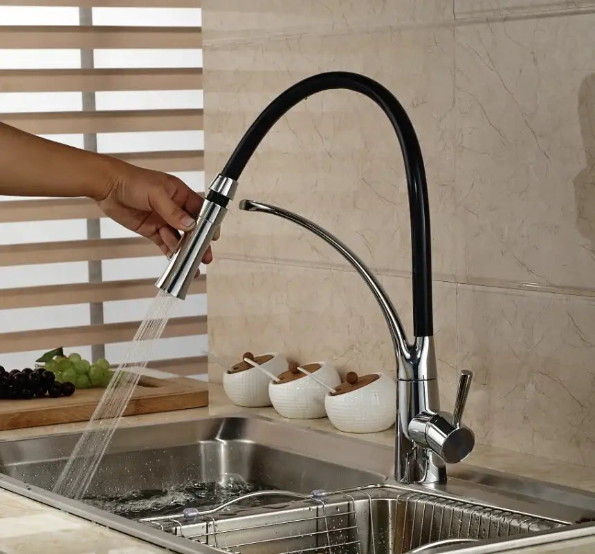 Chrome Pull-Out Mixer Faucet