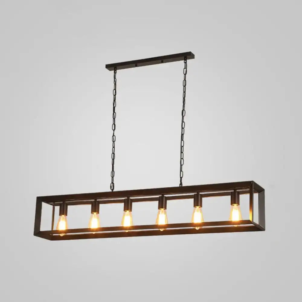 Black Rectangular Edison Pendant