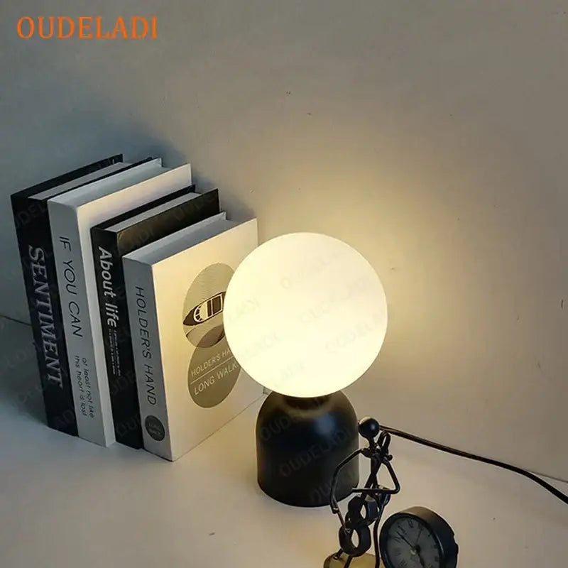 Black Iron Glass Lamp