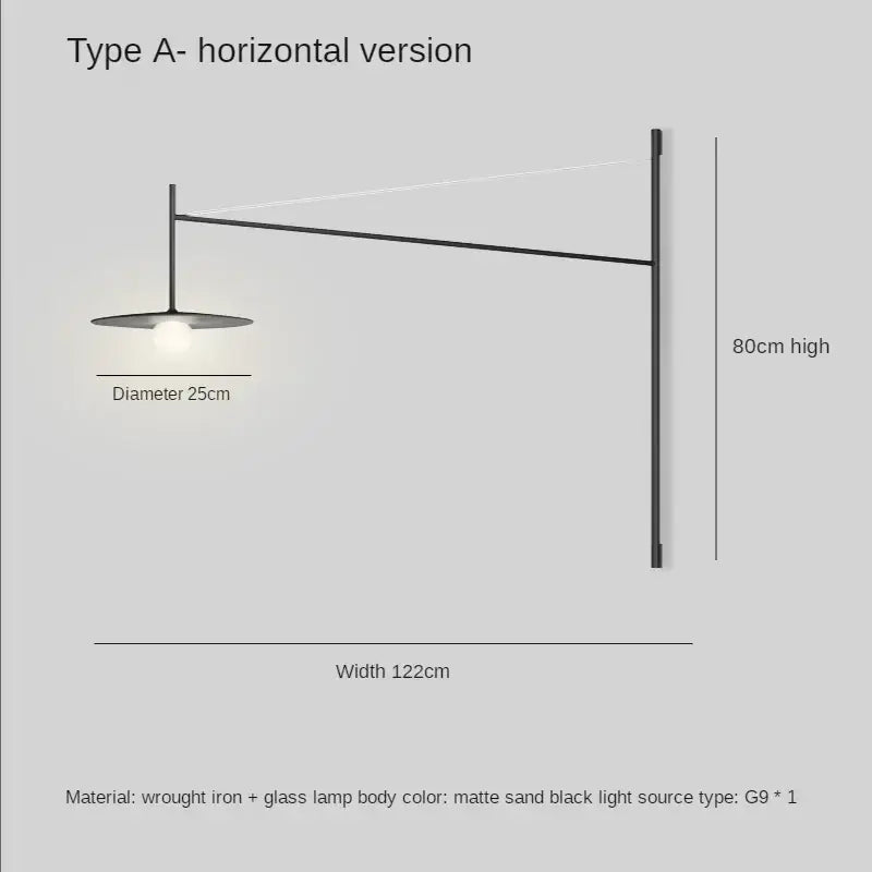 Black Iron Long Wall Lamp