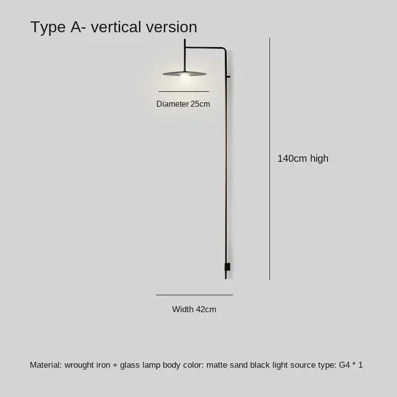Black Iron Long Wall Lamp