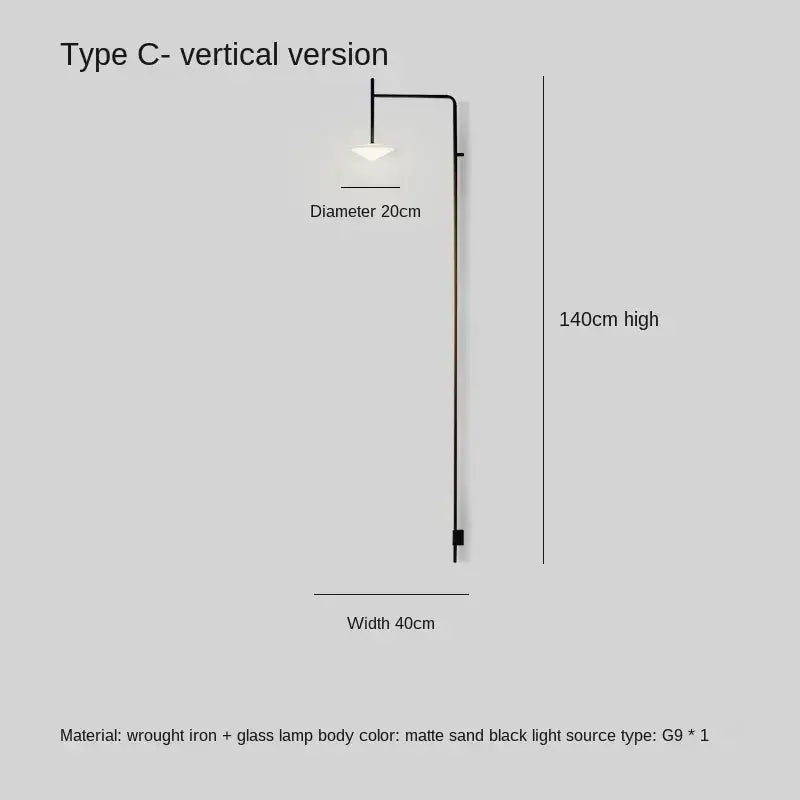 Black Iron Long Wall Lamp
