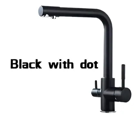 Black Brass Dual Handle Kitchen Faucet
