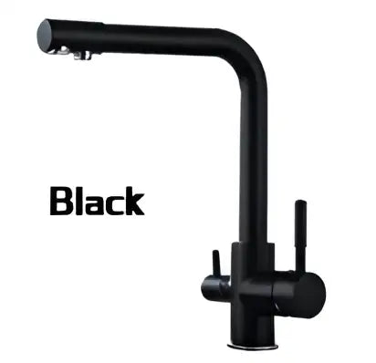 Black Brass Dual Handle Kitchen Faucet