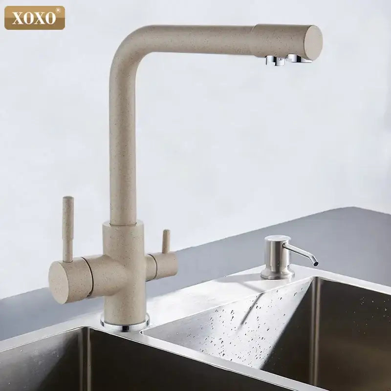Black Brass Dual Handle Kitchen Faucet