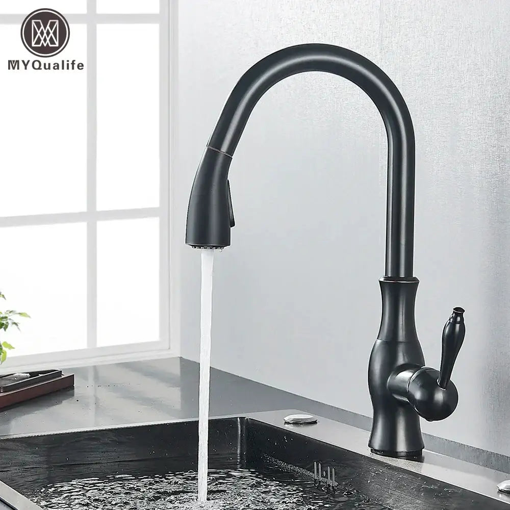 Black Pull-Down Spray Faucet
