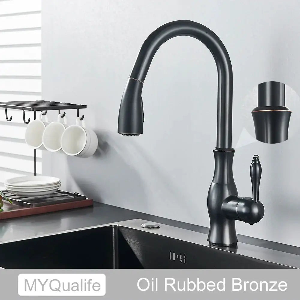 Black Pull-Down Spray Faucet