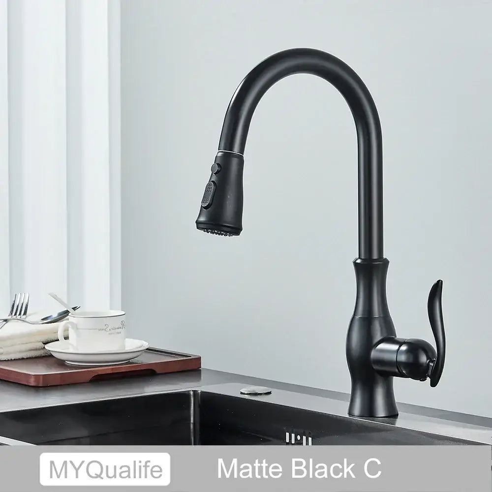 Black Pull-Down Spray Faucet