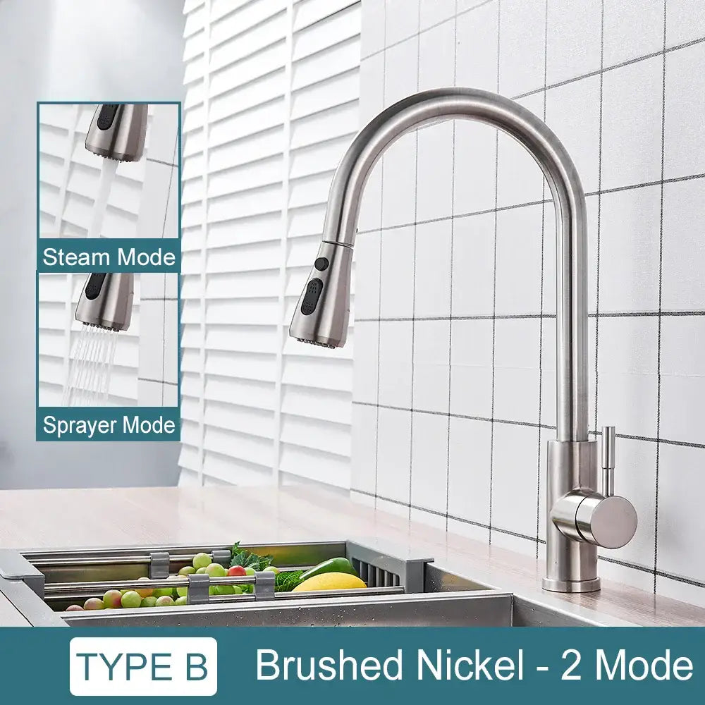 Black Pull-Out Mixer Faucet