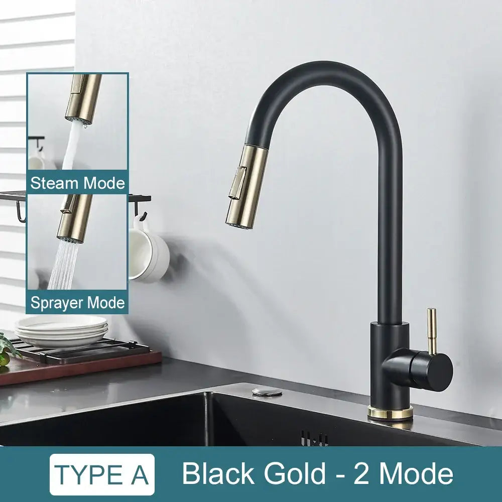 Black Pull-Out Mixer Faucet