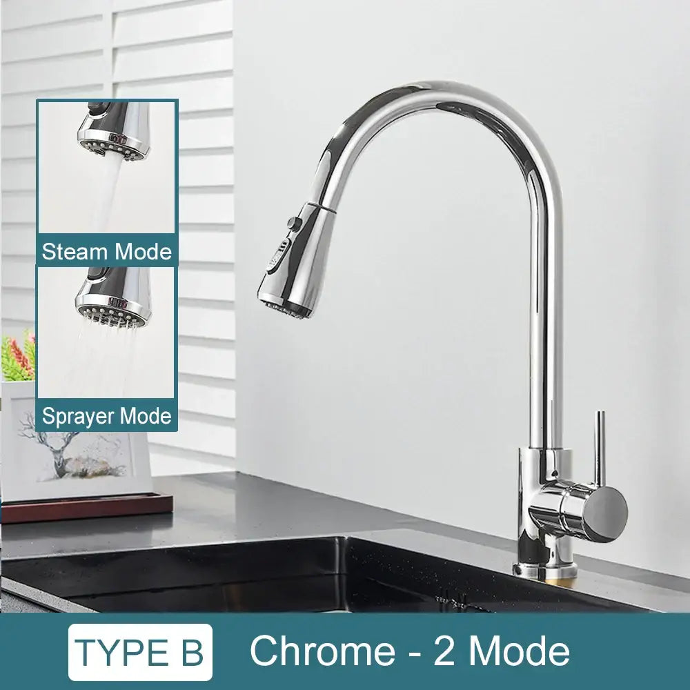 Black Pull-Out Mixer Faucet