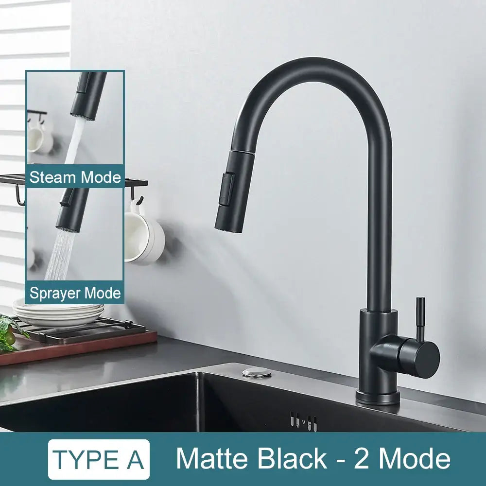 Black Pull-Out Mixer Faucet