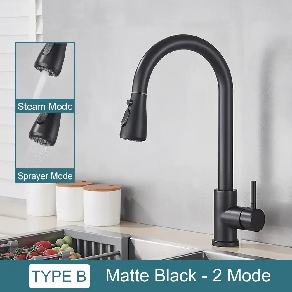 Black Pull-Out Mixer Faucet