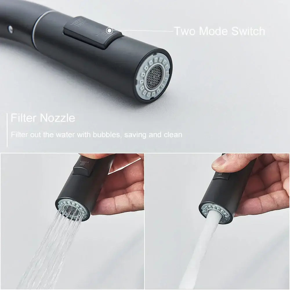 Black Pull-Out Mixer Faucet
