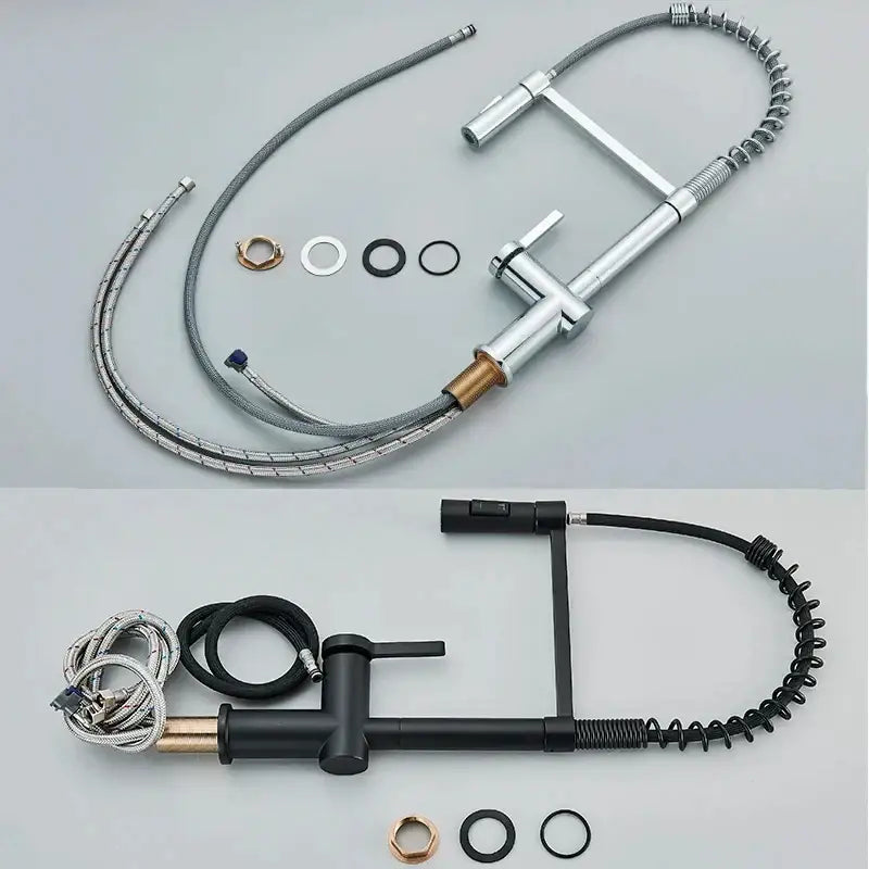 Black Coiled Sprayer Faucet
