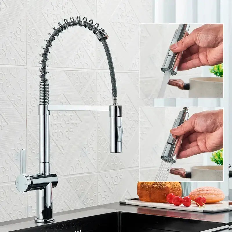 Black Coiled Sprayer Faucet