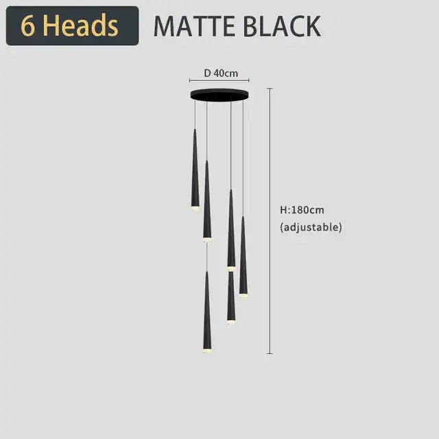 Black LED Ceiling Chandelier 19-Light