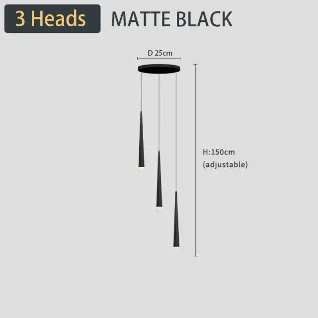 Black LED Ceiling Chandelier 19-Light