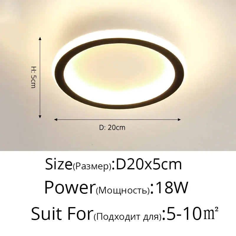 Black Round LED Ceiling Light