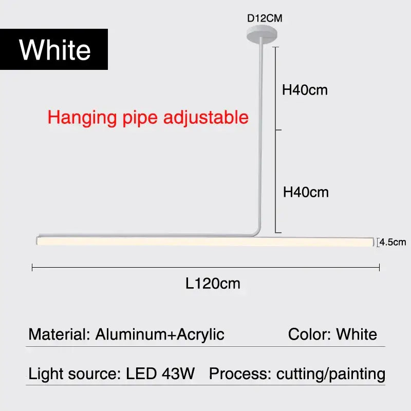 Black LED Pendant Chandelier 120cm Remote