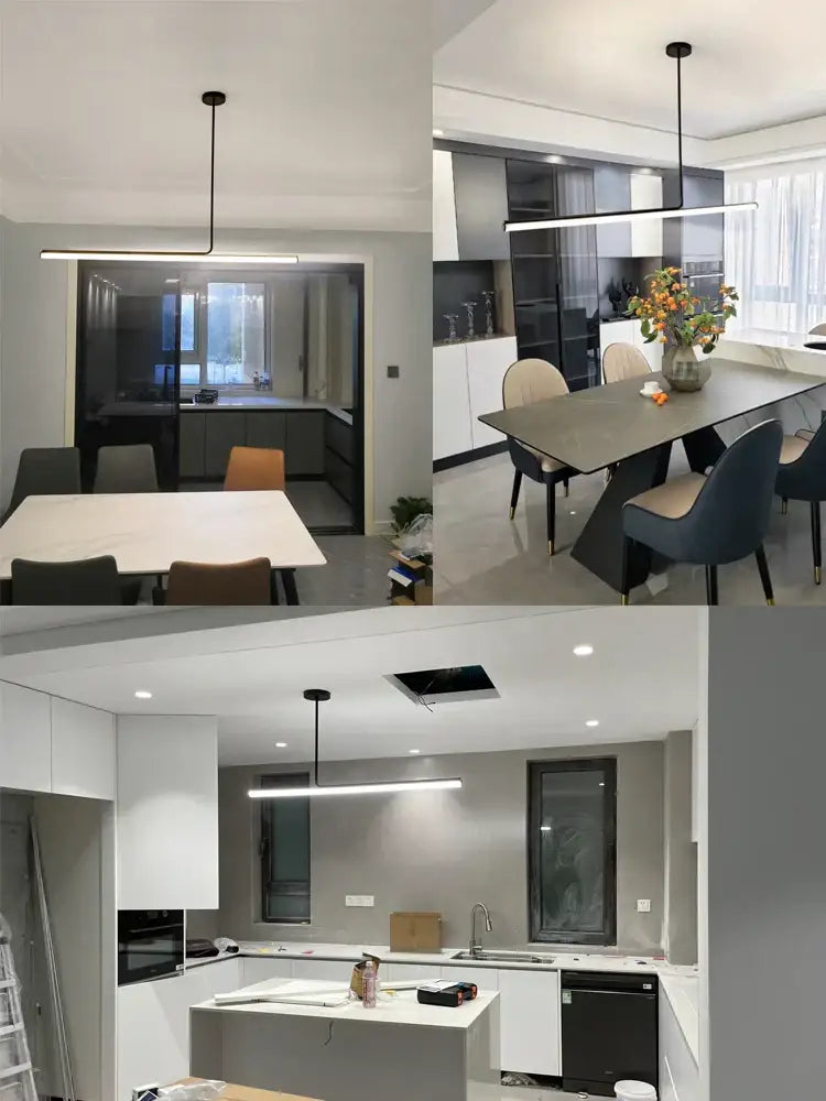 Black LED Pendant Chandelier 120cm Remote