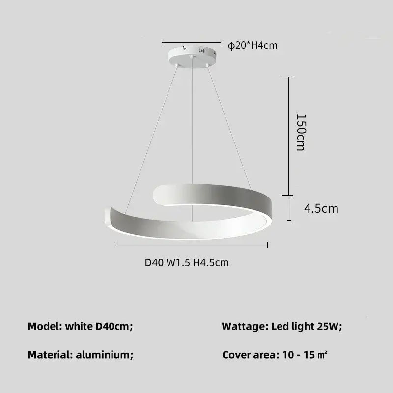 Black LED Chandelier Pendant 80cm Foyer