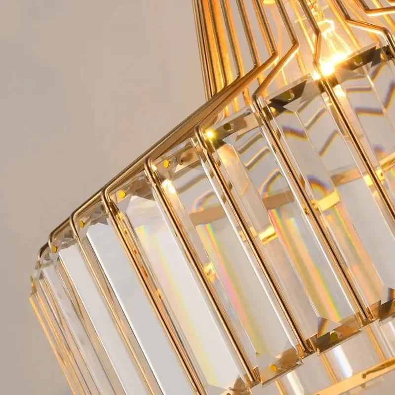 Black Gold Crystal Pendant Chandelier 35cm