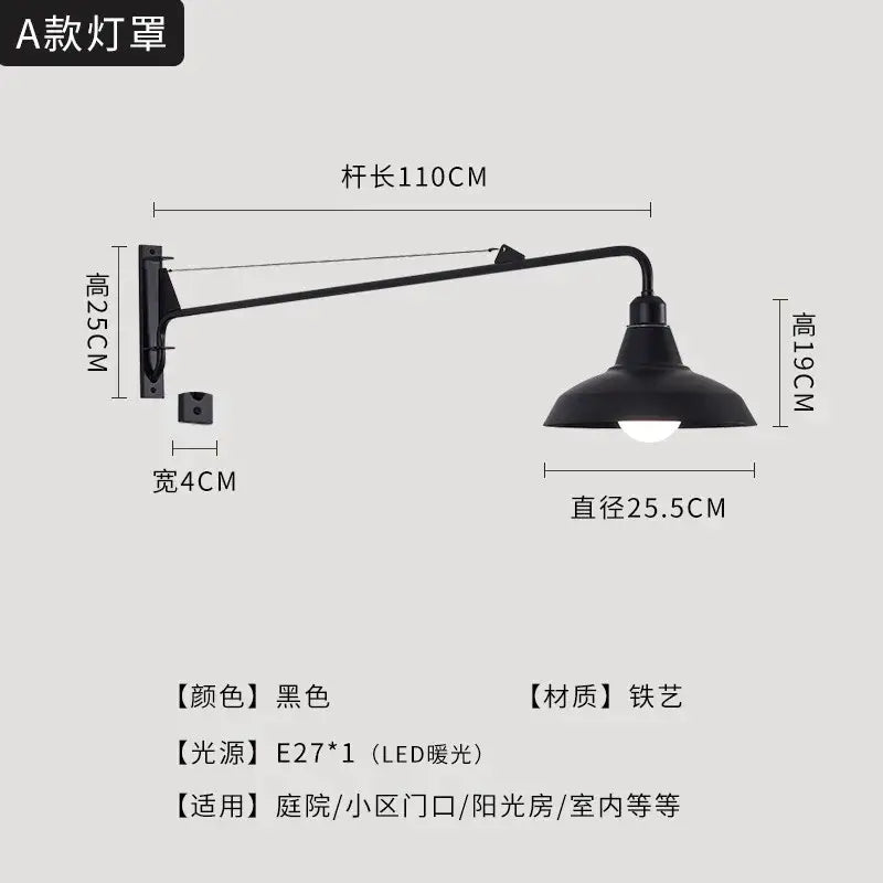 Black LED Swing Sconce