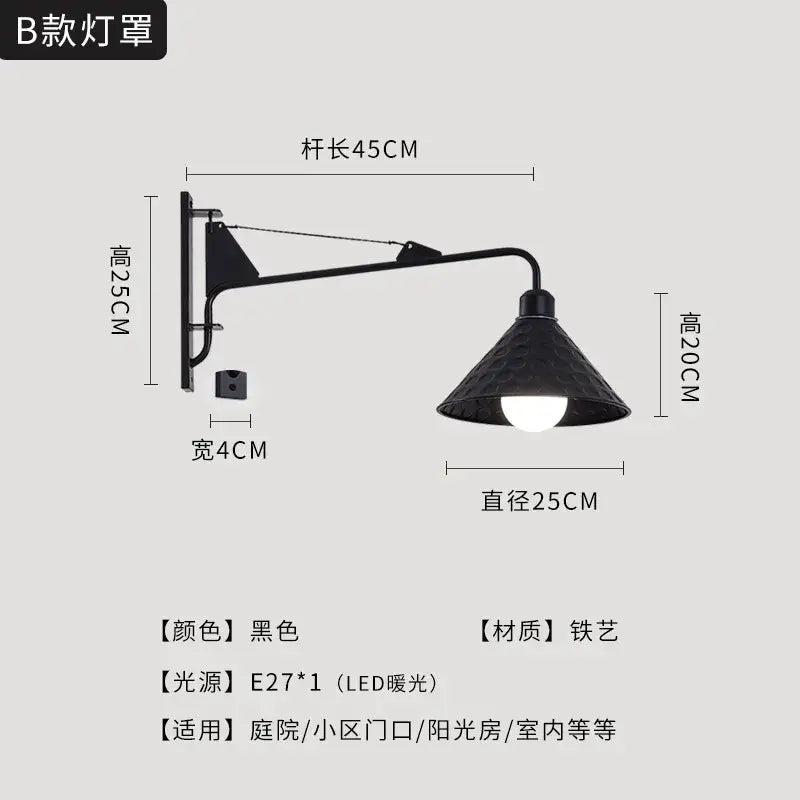 Black LED Swing Sconce