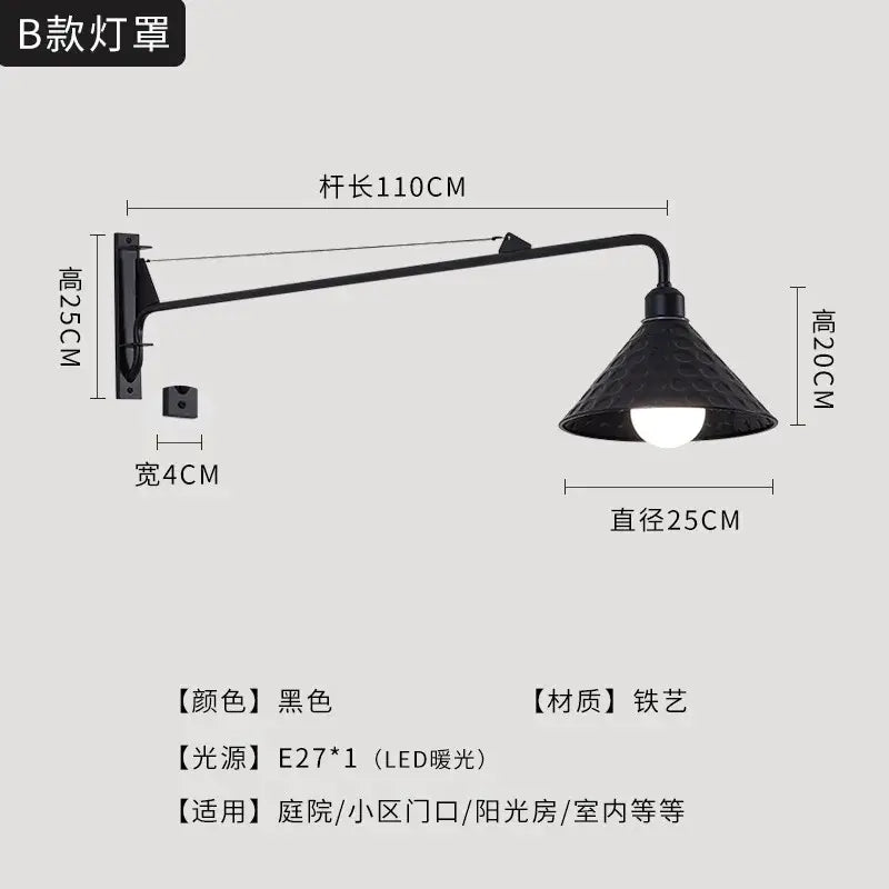 Black LED Swing Sconce