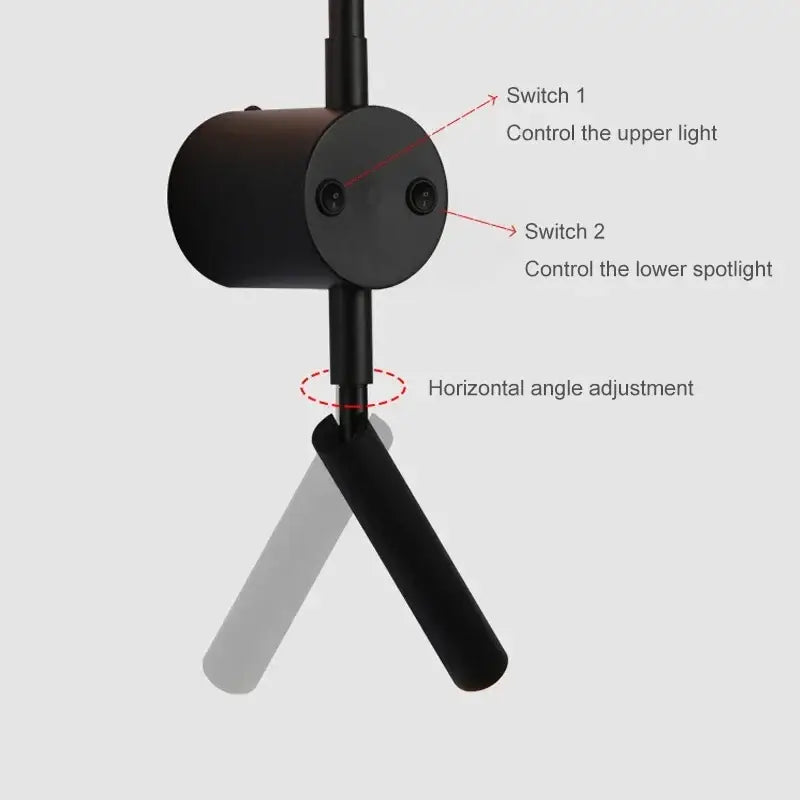Black Adjustable Wall Lamp 20W Spotlight