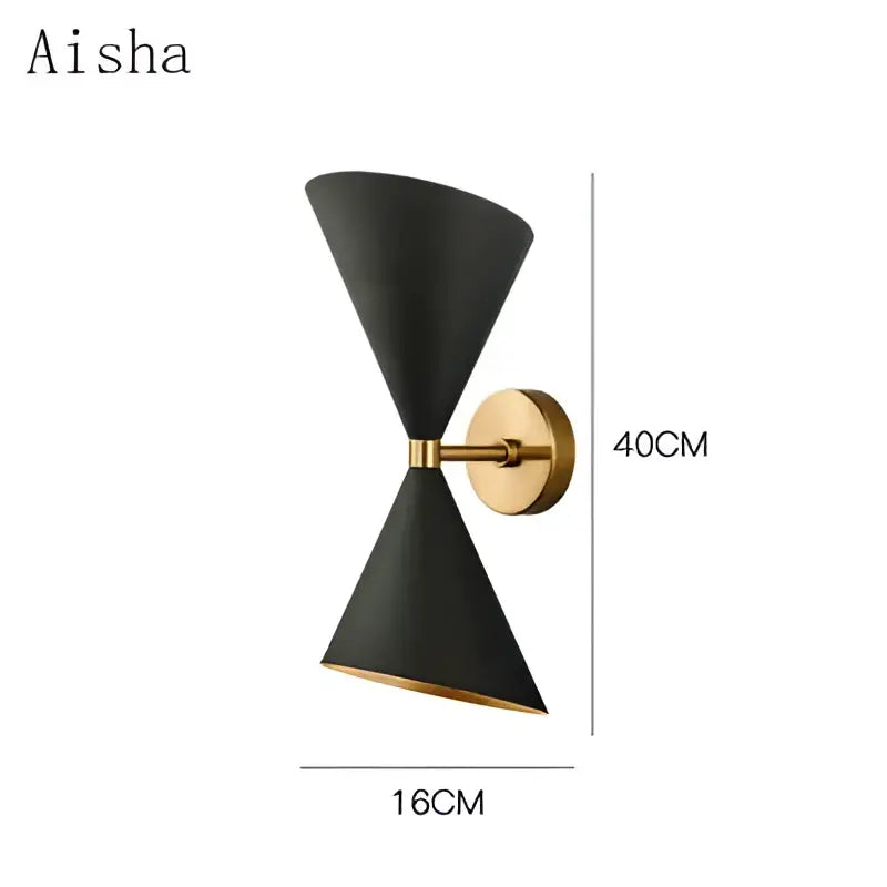Black Conical Wall Lamp