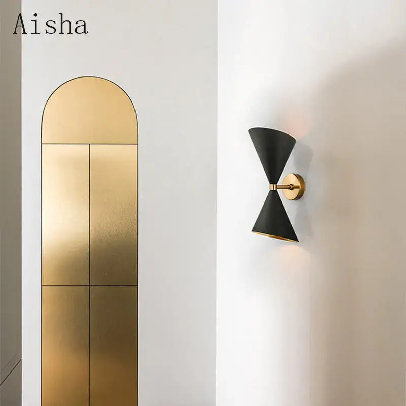 Black Conical Wall Lamp