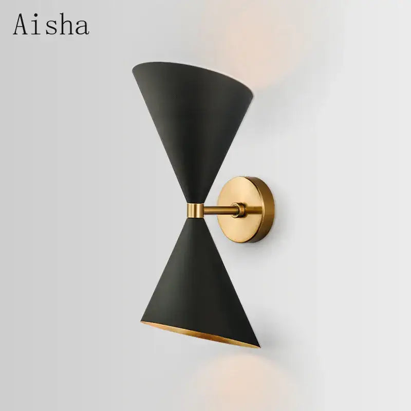 Black Conical Wall Lamp