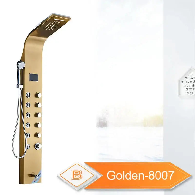 Black LED Shower Panel with Bidet Tap