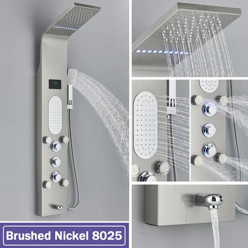 Black LED Shower Panel with Bidet Tap