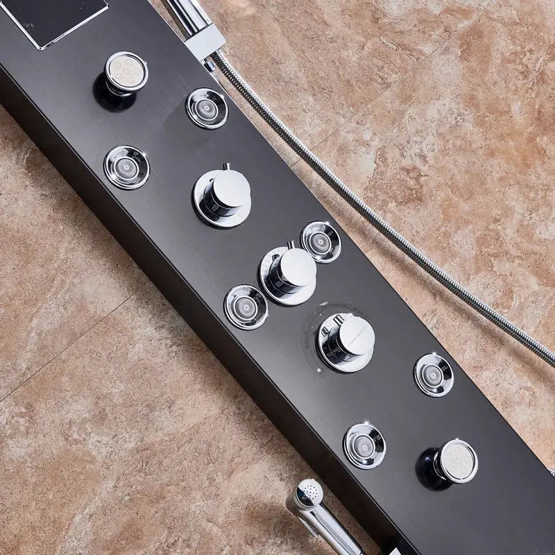 Black LED Shower Panel with Bidet Tap