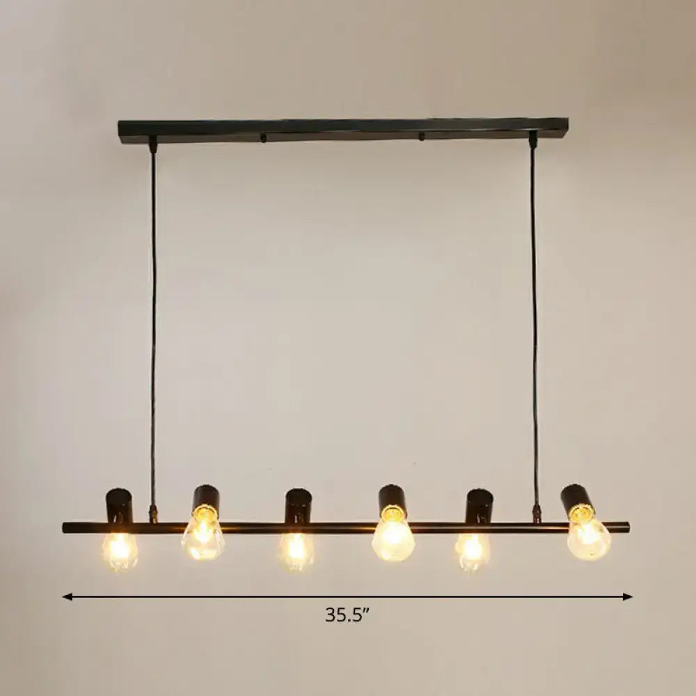Black Linear Island Pendant Ten-Light