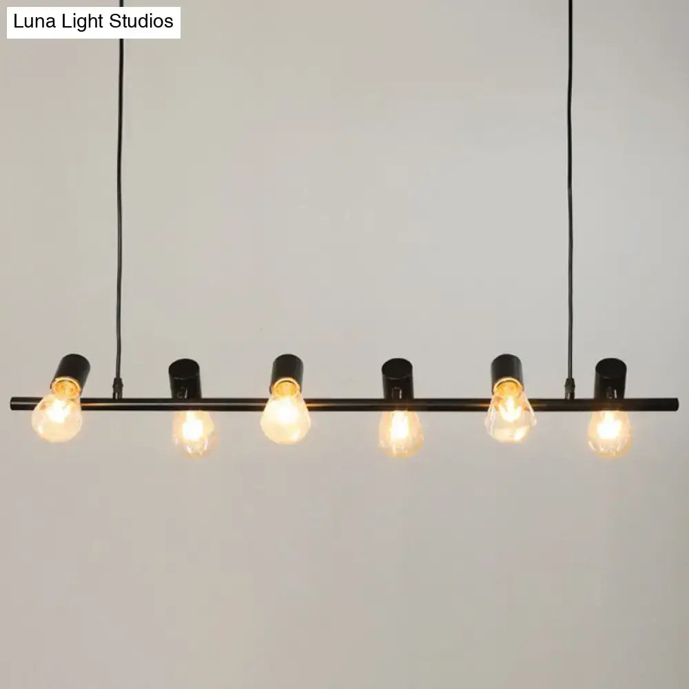 Black Linear Island Pendant Ten-Light