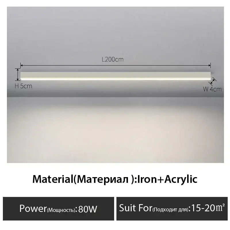 Black Linear Ceiling Lamp