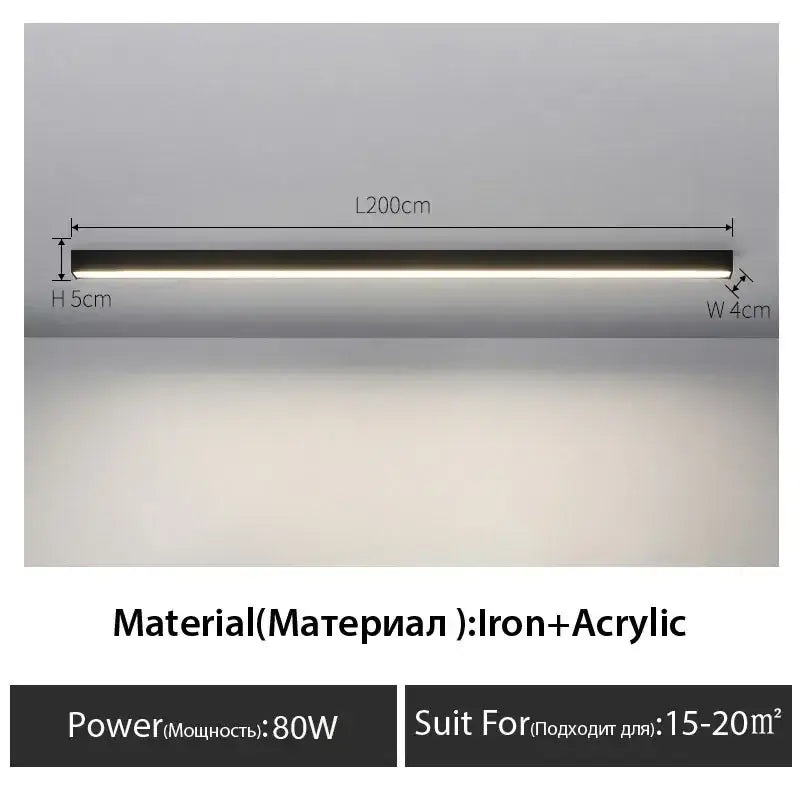 Black Linear Ceiling Lamp