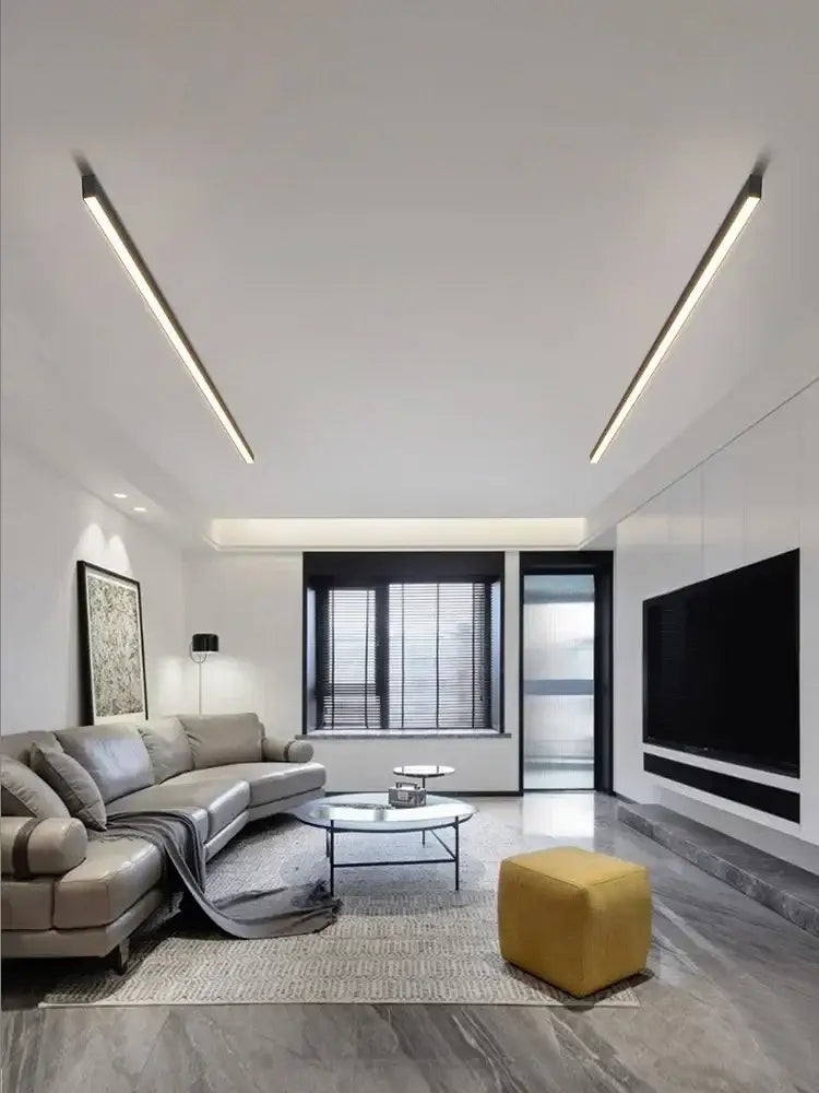 Black Linear Ceiling Lamp