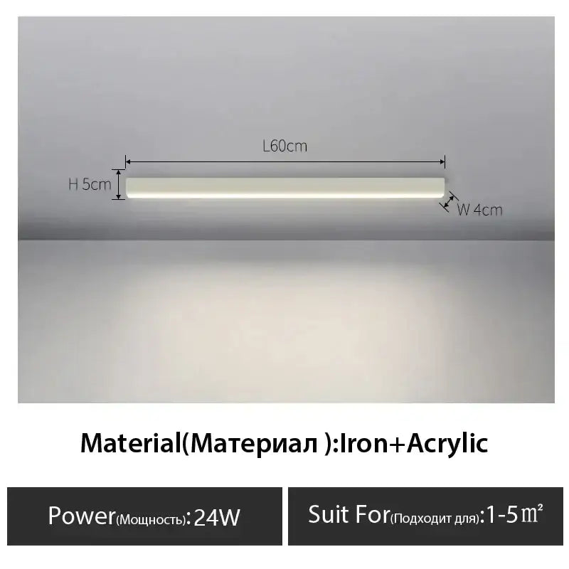 Black Linear Ceiling Lamp