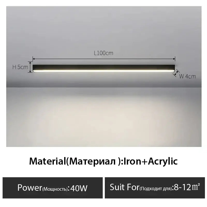 Black Linear Ceiling Lamp