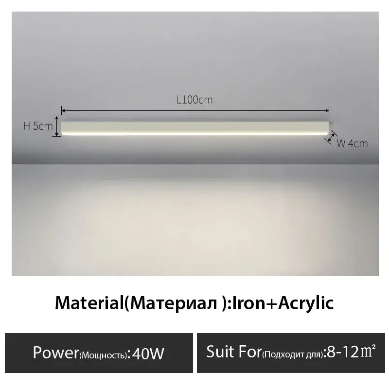 Black Linear Ceiling Lamp