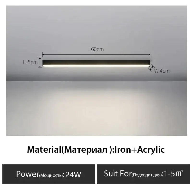 Black Linear Ceiling Lamp